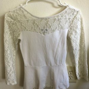 Lace Peplum Top
